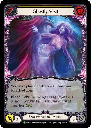 Ghostly Visit (Yellow) (Extended Art) (FAB039) Rainbow Foil - Flesh and Blood: Promo Cards