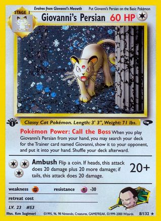 Giovanni's Persian (8) (1st Edition) Holofoil - Gym Challenge