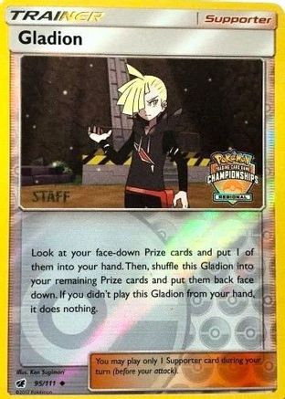 Gladion (Regional Championships) [Staff] (95) Reverse Holofoil - Crimson Invasion