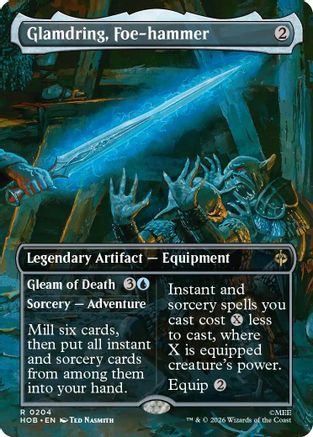 Glamdring, Foe-hammer // Gleam of Death (Borderless) (204) Foil - The Hobbit