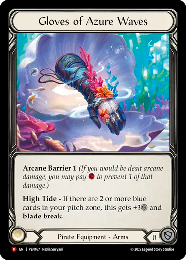 Gloves Of Azure Waves (PEN167) Cold Foil - Compendium of Rathe