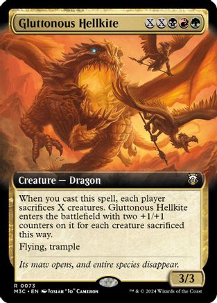 Gluttonous Hellkite (Extended Art) (073) Ripple Foil - Commander: Modern Horizons 3