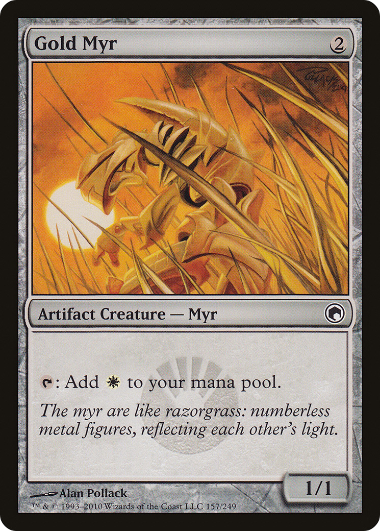 Gold Myr (157) Foil - Scars of Mirrodin