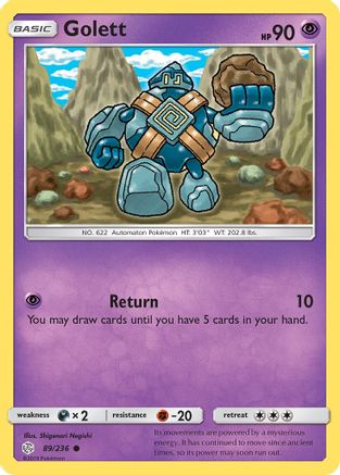 Golett (89) Reverse Holofoil - Cosmic Eclipse