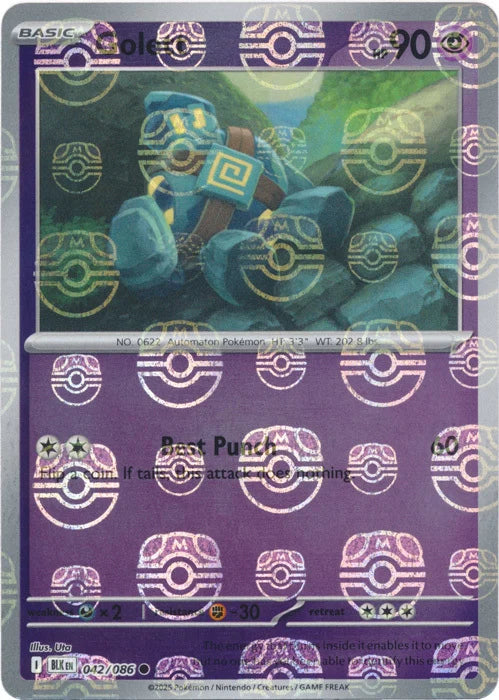 Golett (Master Ball Pattern) (42) Reverse Holofoil - Black Bolt
