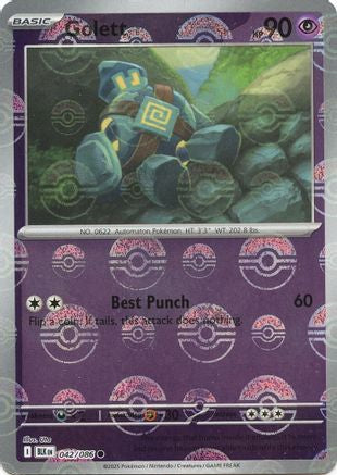 Golett (Poke Ball Pattern) (42) Reverse Holofoil - Black Bolt