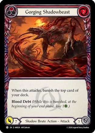 Gorging Shadowbeast (Red) (IAR029) Rainbow Foil - Usurp the Shadow Throne