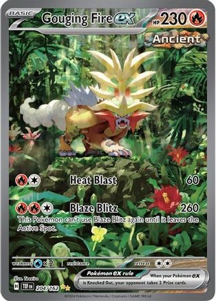 Gouging Fire ex (Alternate Full Art) (204) Holofoil - Temporal Forces