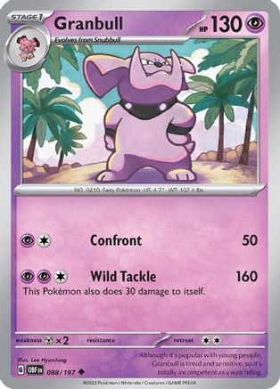 Granbull (88) Reverse Holofoil - Obsidian Flames