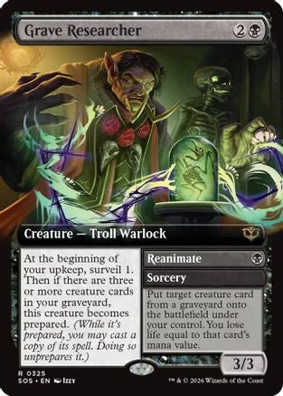 Grave Researcher // Reanimate (Extended Art) (085) Foil - Secrets of Strixhaven