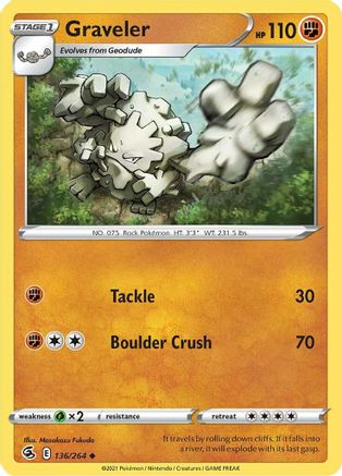 Graveler (136) Reverse Holofoil - Fusion Strike