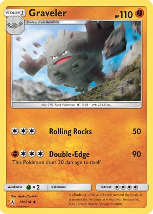 Graveler (88) Reverse Holofoil - Unbroken Bonds