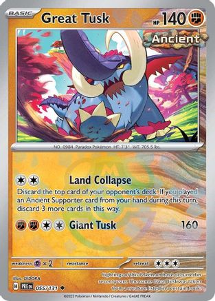 Great Tusk (Master Ball Pattern) (55) Reverse Holofoil - Prismatic Evolutions