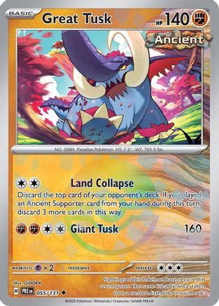Great Tusk (Poke Ball Pattern) (55) Reverse Holofoil - Prismatic Evolutions
