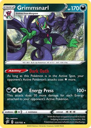 Grimmsnarl (125) Reverse Holofoil - Rebel Clash