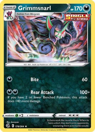 Grimmsnarl (178) Reverse Holofoil - Fusion Strike