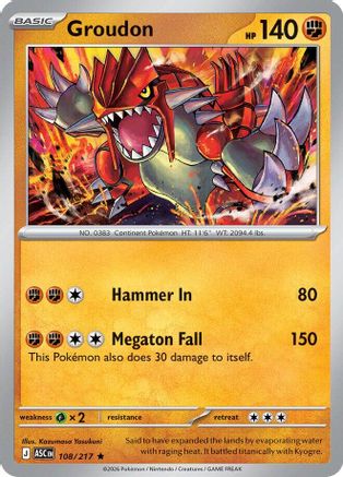 Groudon (108) Reverse Holofoil - Ascended Heroes
