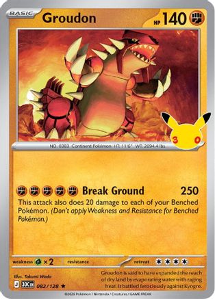 Groudon (82) Holofoil - 30th Celebration