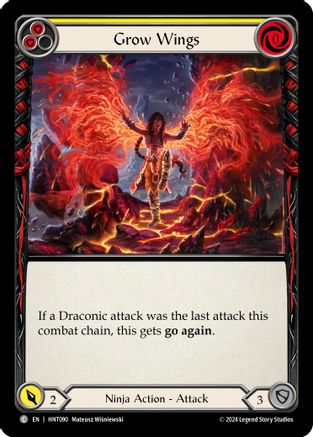 Grow Wings (Yellow) (HNT090) Rainbow Foil - The Hunted