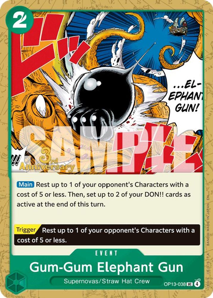 Gum-Gum Elephant Gun (OP13-038) 3rd Anniversary Tournament Cards