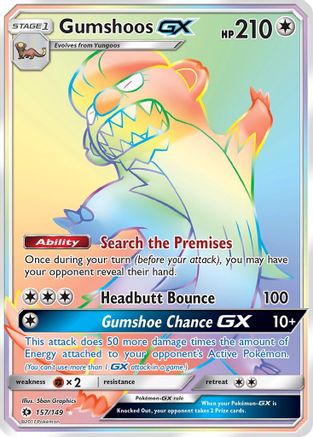 Gumshoos GX (157) Holofoil - Sun & Moon