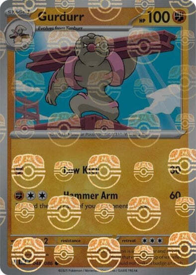 Gurdurr (Master Ball Pattern) (48) Reverse Holofoil - Black Bolt