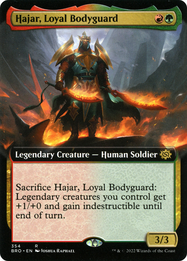 Hajar, Loyal Bodyguard (Extended Art) (354) - The Brothers' War Foil