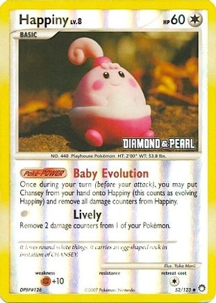 Happiny (Diamond & Pearl) (52) Reverse Holofoil - Burger King Promos