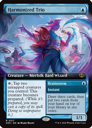 Harmonized Trio // Brainstorm (Extended Art) (317) Foil - Secrets of Strixhaven