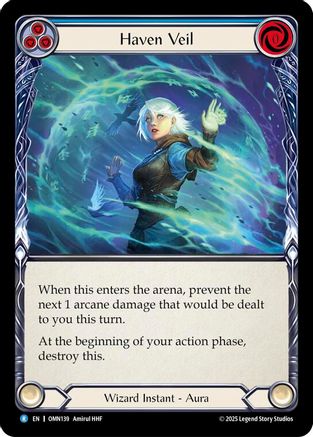 Haven Veil (Blue) (OMN139) Rainbow Foil - Omens of the Third Age