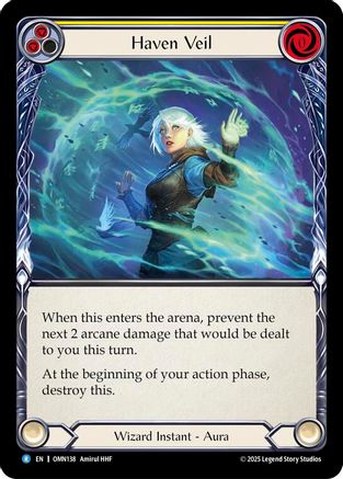 Haven Veil (Yellow) (OMN138) Rainbow Foil - Omens of the Third Age