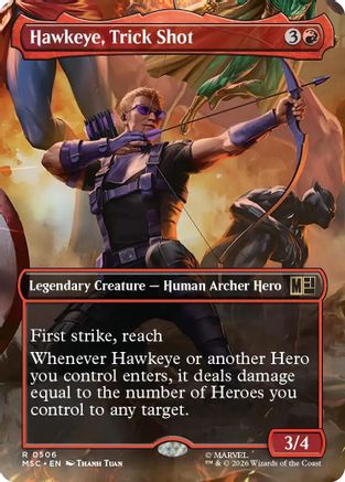 Hawkeye, Trick Shot (Borderless) (506) - Commander: Marvel Super Heroes