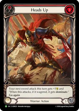 Heads Up (Micro Text) (GEM213) Rainbow Foil - GEM Pack