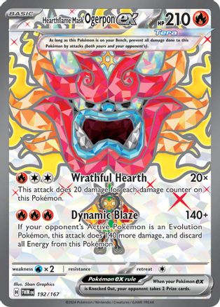 Hearthflame Mask Ogerpon ex (Full Art) (192) Holofoil - Twilight Masquerade