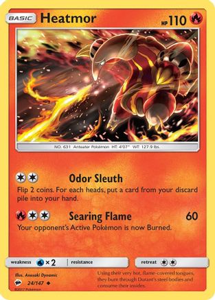 Heatmor (24) Reverse Holofoil - Burning Shadows