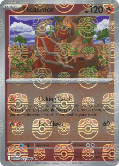 Heatmor (Master Ball Pattern) (19) Reverse Holofoil - White Flare