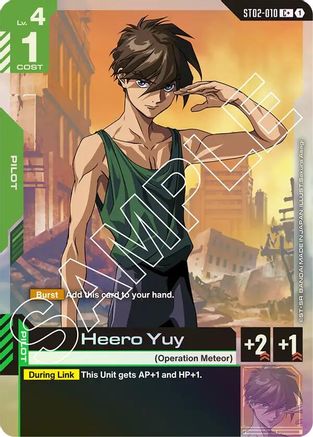 Heero Yuy (C+) (ST02-010) Holofoil - Starter Deck 02: Wings of Advance