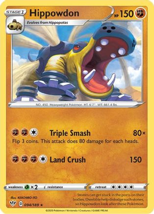 Hippowdon (94) Reverse Holofoil - Darkness Ablaze