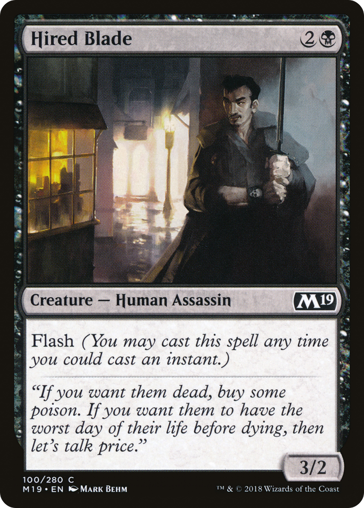 Hired Blade (100) - Core Set 2019 Foil