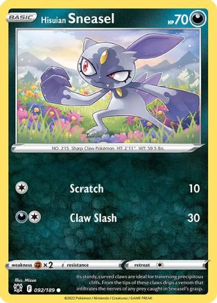 Hisuian Sneasel (Cosmos Holo) (Deck Exclusives) (92) Holofoil - Astral Radiance