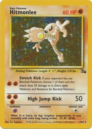 Hitmonlee (7) (Unlimited) Holofoil - Fossil