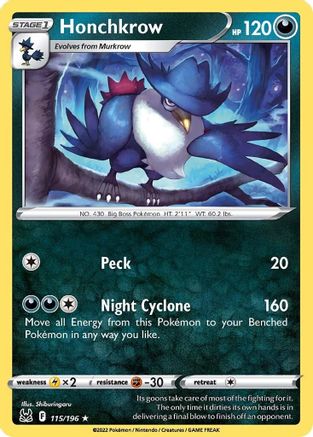 Honchkrow (115) - Lost Origin