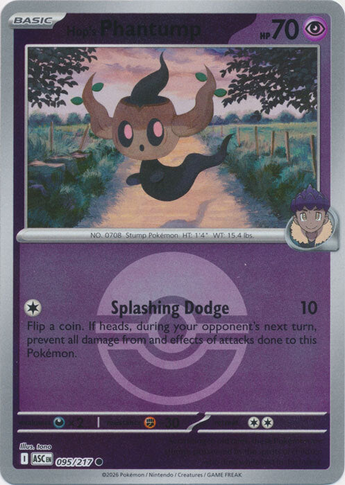 Hop's Phantump (Poke Ball) (95) Reverse Holofoil - Ascended Heroes