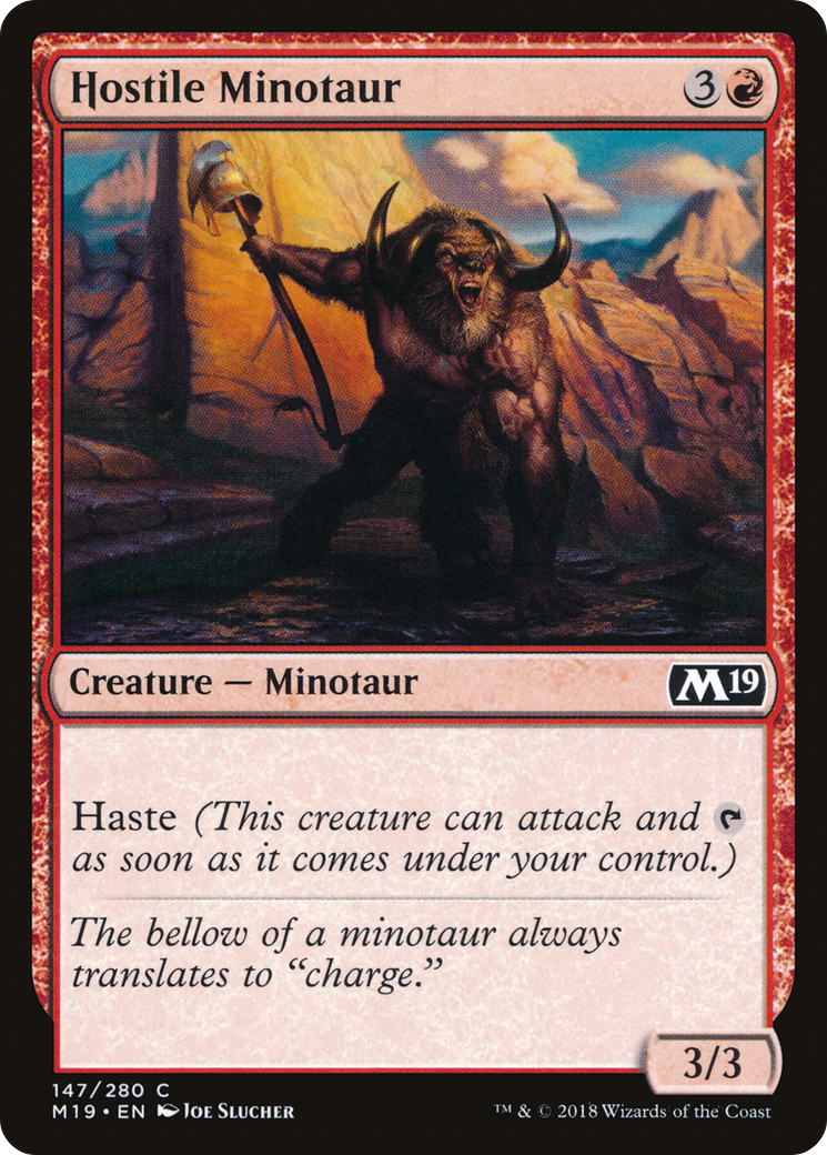 Hostile Minotaur (147) - Core Set 2019 Foil
