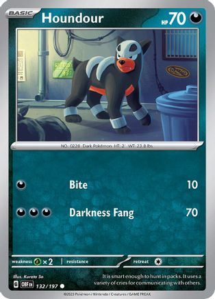 Houndour (132) Reverse Holofoil - Obsidian Flames