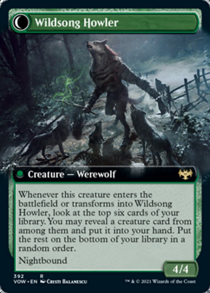 Howlpack Piper // Wildsong Howler (Extended Art) (392) - Innistrad: Crimson Vow Foil