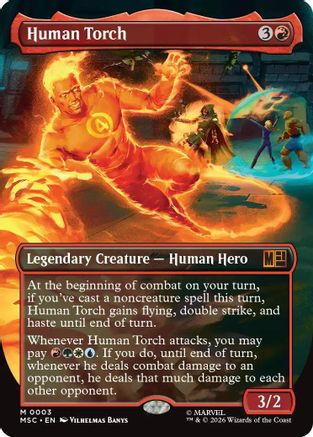 Human Torch (Borderless) (003) - Commander: Marvel Super Heroes