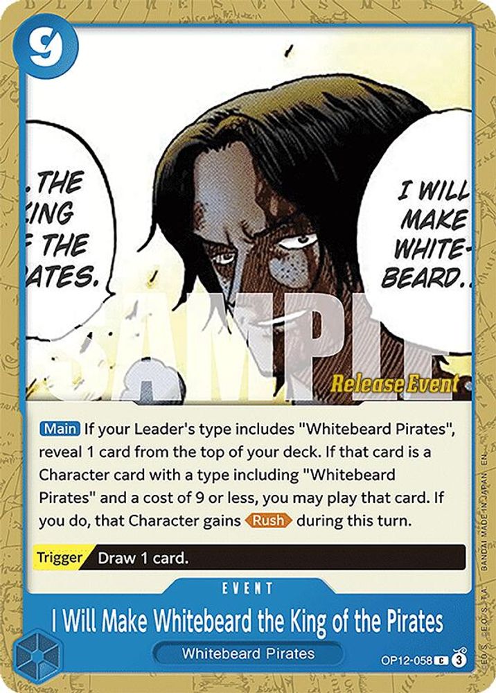 I Will Make Whitebeard the King of the Pirates (OP12-058) Release Event Cards