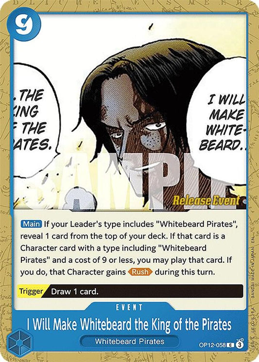 I Will Make Whitebeard the King of the Pirates (OP12-058) Release Event Cards