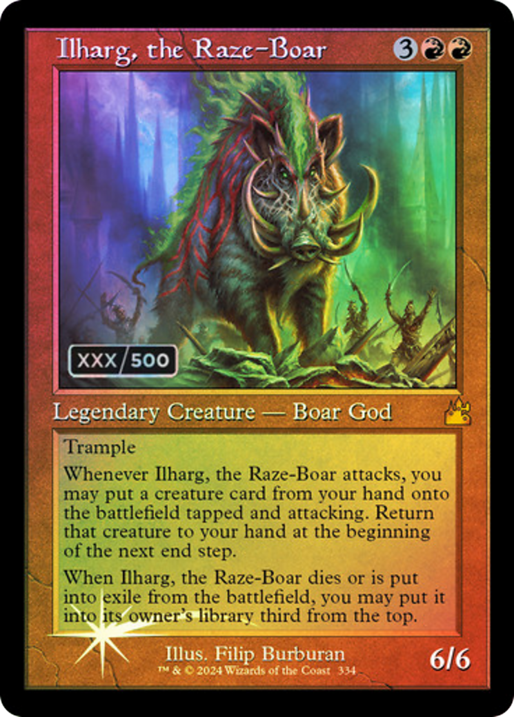 Ilharg, the Raze-Boar (Retro) (Serial Numbered) (334) Foil - Ravnica Remastered